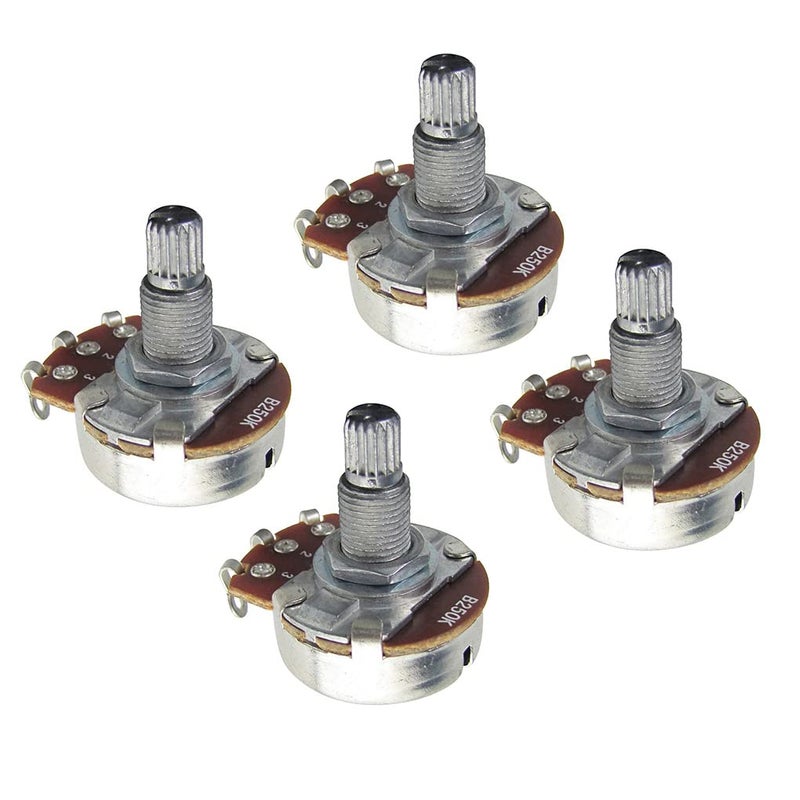 FLEOR 4pcs Full Size Guitar Tone Pot 18mm Shaft Linear Taper Potentiometer B250K - Image 1